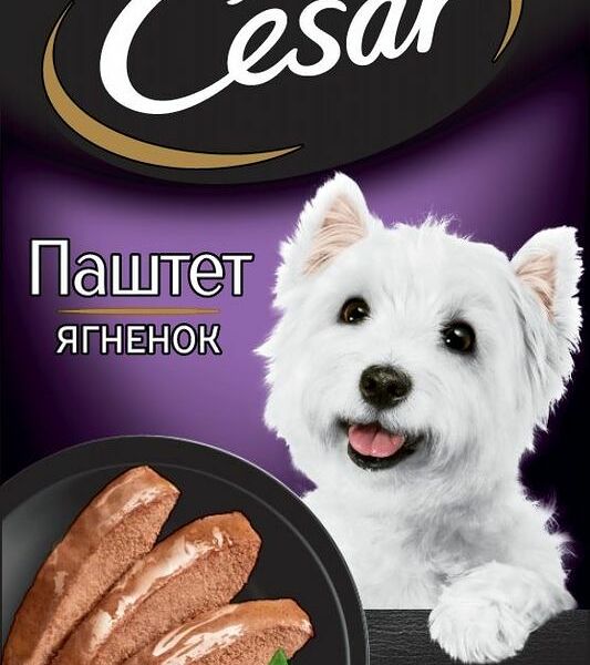 Корм влажный Cesar паштет ягненок для взрослых собак 80г