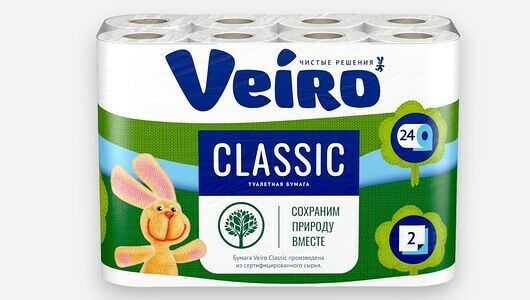 Туалетная бумага Veiro Classic 2 слоя 24шт