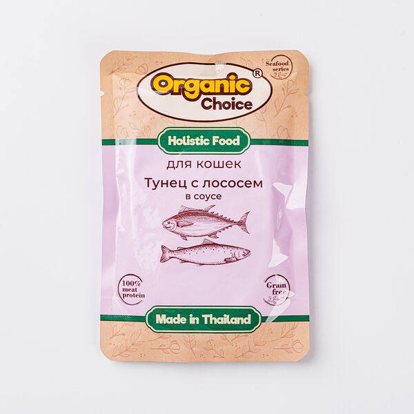 Влажный корм для кошек Organic Сhoice Grain Free тунец с лососем в соусе 70г