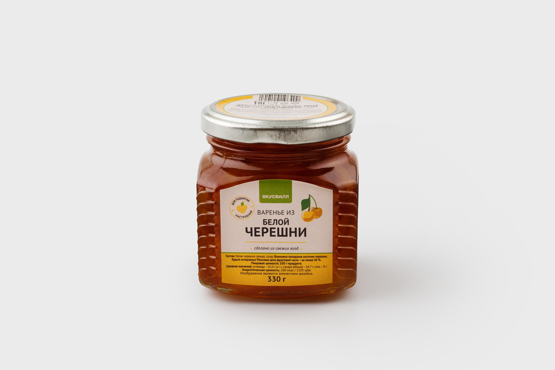 

Варенье ВкусВилл из белой черешни 330 г