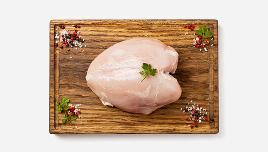 Грудка куриная ВкусВилл на кости без кожи ГП, вес