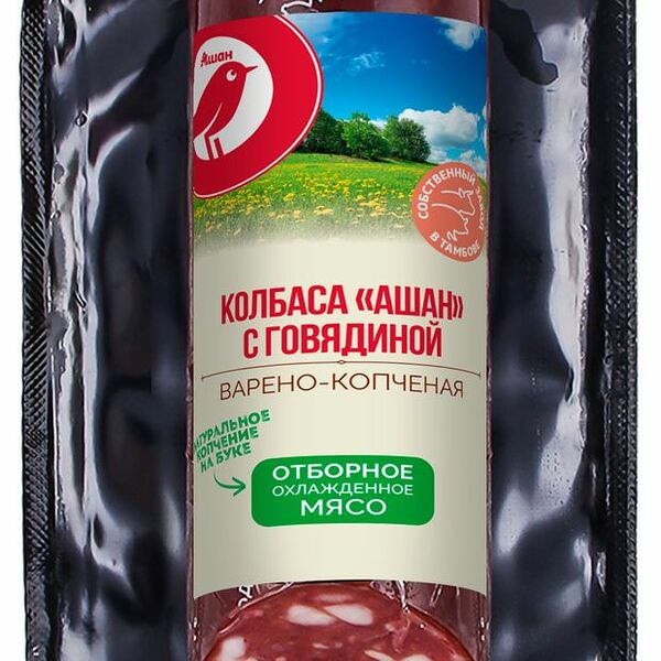 Колбаса варено-копченая АШАН Золотая птица Кремлевская
