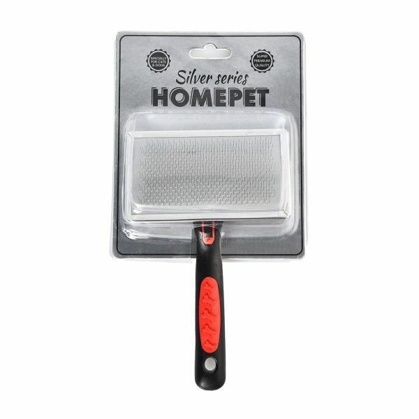 Пуходерка для животных Homepet Silver Series размер XL металлическая, 18х11.3см