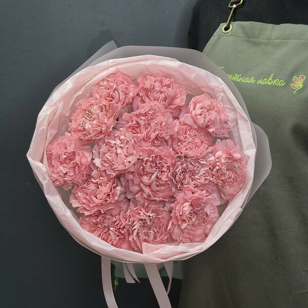 Букет из 15 розовых диантусов