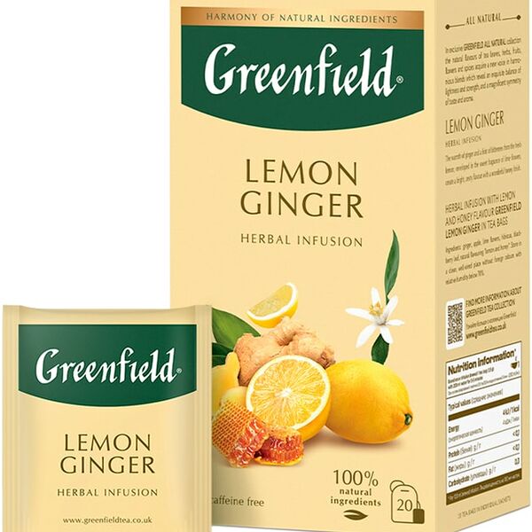 Напиток чайный Greenfield Lemon Ginger 20*1.5г