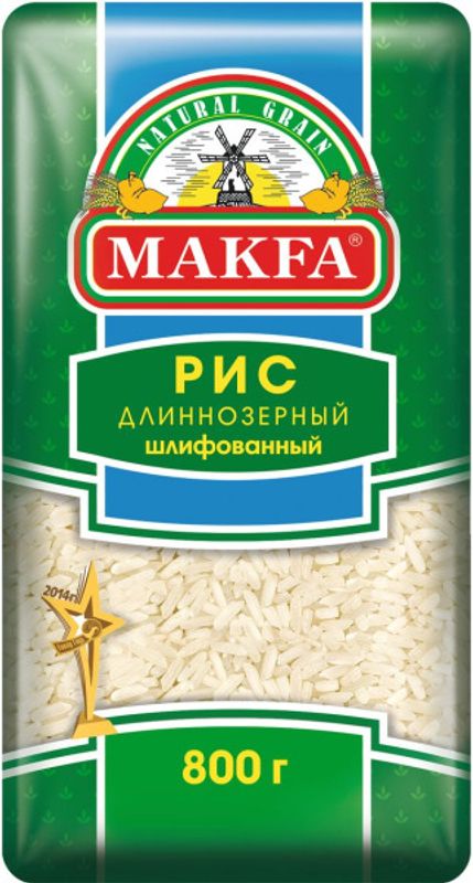 

Рис Makfa длиннозерновой пропаренный, 800 г