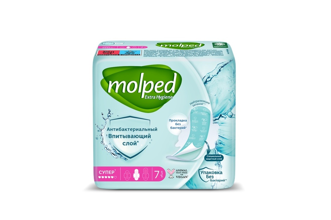 

Прокладки Molped Extra Hygiene Супер антибактериальные гигиенические 7 шт