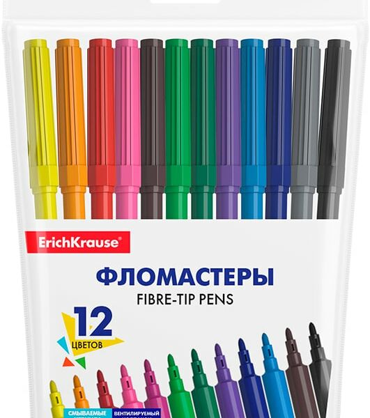 Фломастеры ErichKrause Basic 12 цветов