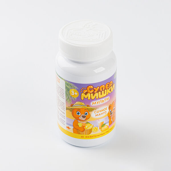 БАД пастилки Супер Мишки Мультивитамины со вкусом манго 60шт