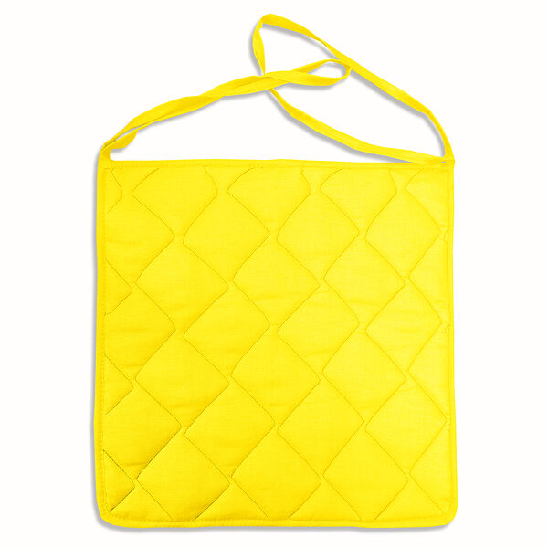 Подушка на стул, 42х42 см, 100% п/э, жёлтый