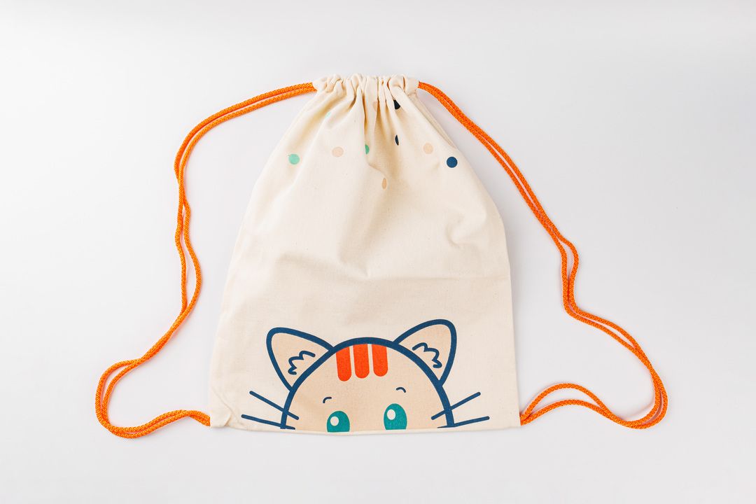 

Сумка большая Ушки котика оранжевый шнур