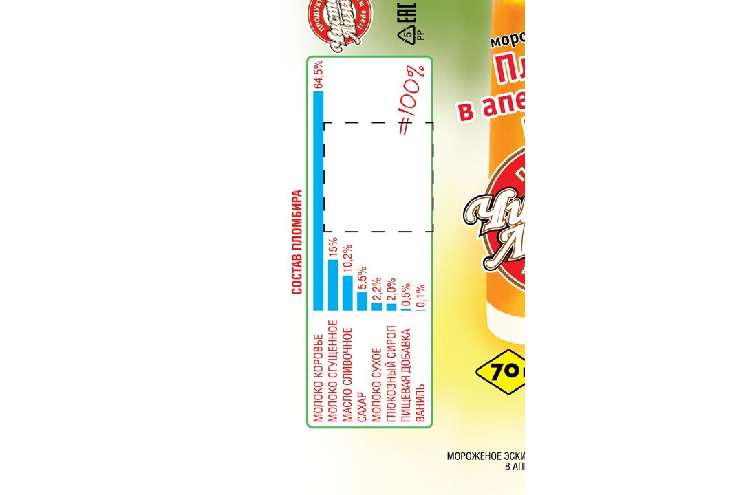 

Мороженое эскимо Чистая Линия Пломбир ванильный в апельсиновой глазури 12% 70 г