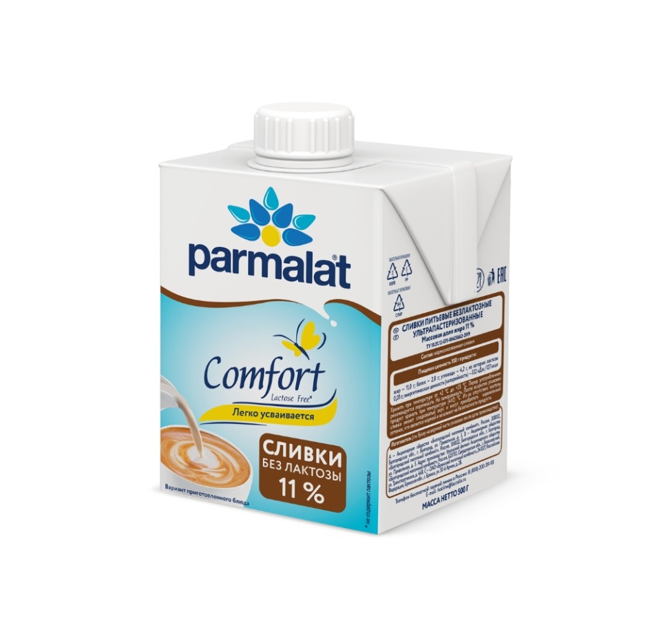 

Сливки питьевые Parmalat Comfort безлактозные ультрапастеризованные 11% 500 г