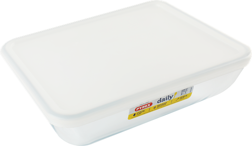 

Форма для запекания PYREX Daily с крышкой, прямоугольная 25x20x7,5см 2,25л Арт.343B000/D (Франция)