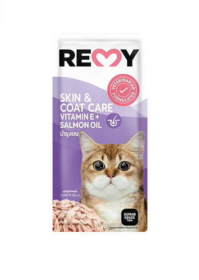 Корм влажный Remy для кошек тунец в желе для ухода за кожей и шерстью 70 г