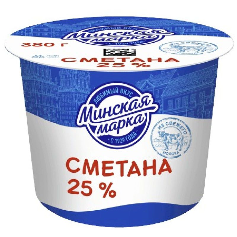 

Сметана Минская Марка 25% 380 г
