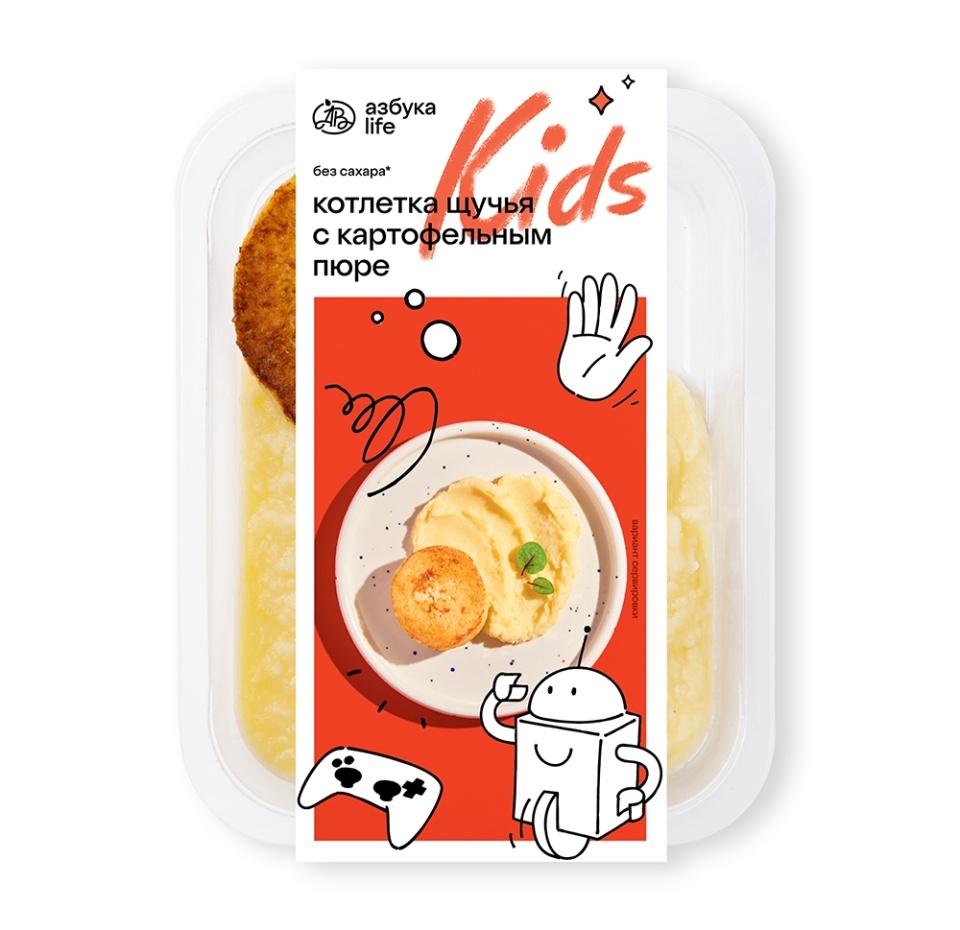 

Котлетки щучьи Азбука Life kids с картофельным пюре 250 г