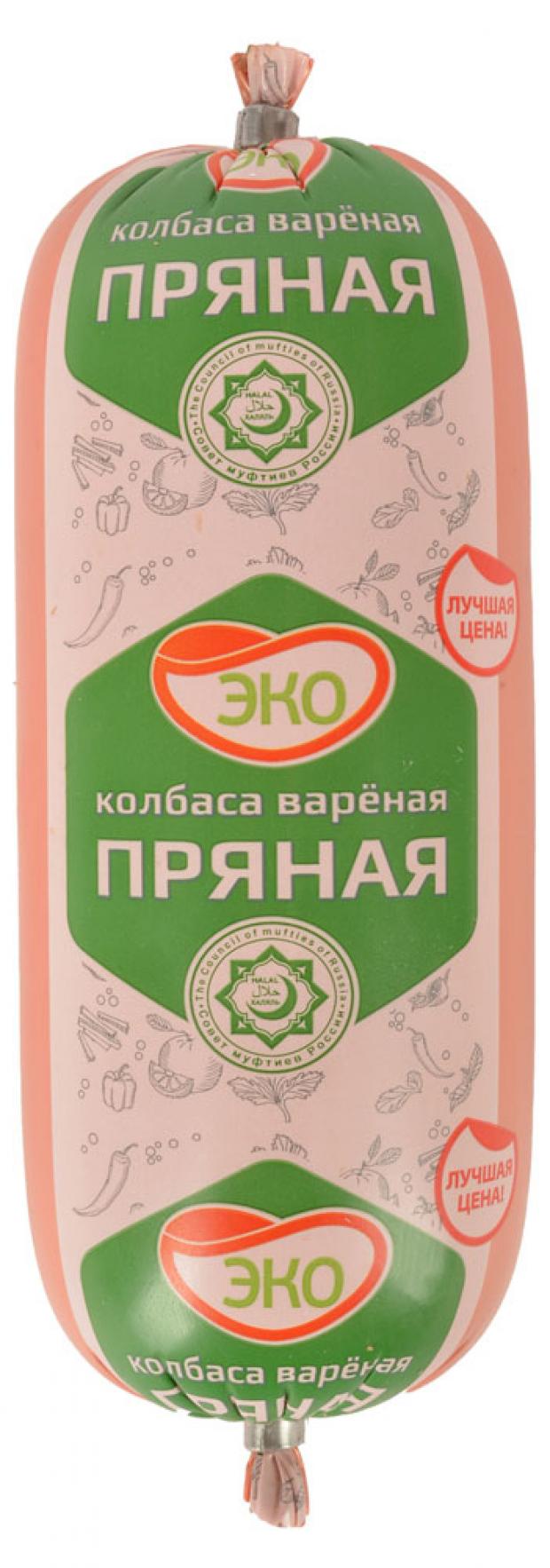 

Колбаса вареная Эко Пряная Халяль, 350 г