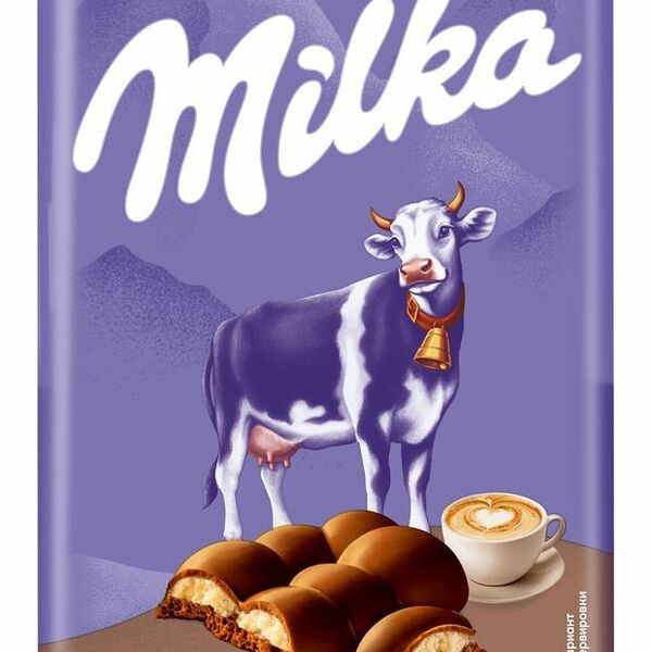 Шоколад молочный пористый Milka Bubbles с начинкой со вкусом капучино 87 г
