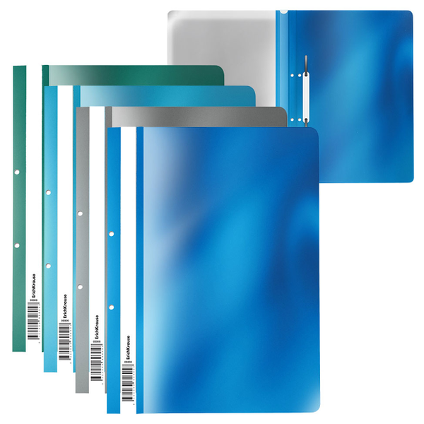 Папка-скоросшиватель с перфорацией ErichKrause Glossy Ice Metallic, A4