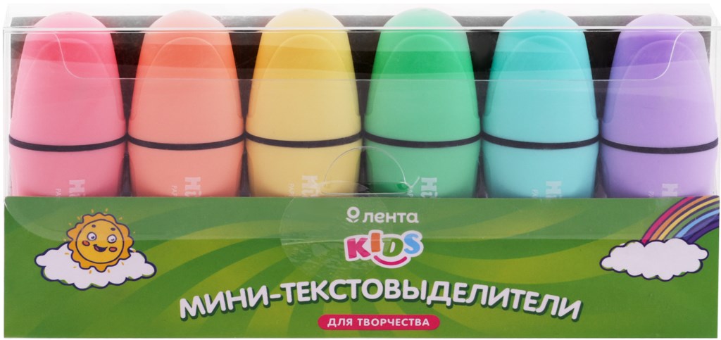 

Набор мини-текстовыделителей ЛЕНТА KIDS 6 цветов