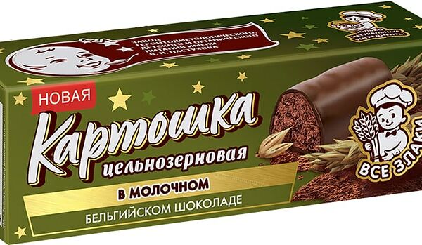 Десерт Первый Шоколатье Картошка Цельнозерновая в молочном бельгийском шоколаде 10.5% 60г