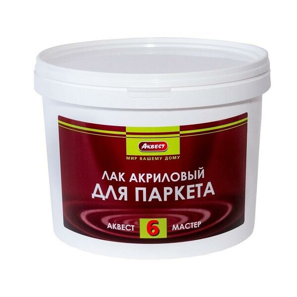 Лак для паркета акриловый Аквест-6, 2 кг, полуглянцевый