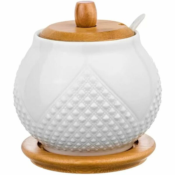 Сахарница Elan Gallery Сфера Ромбики с ложкой 620мл
