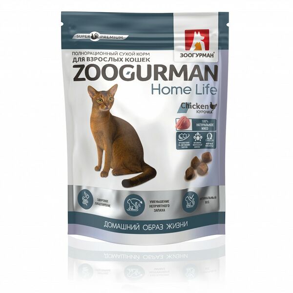 Корм для кошек Зоогурман Home Life Курочка сухой