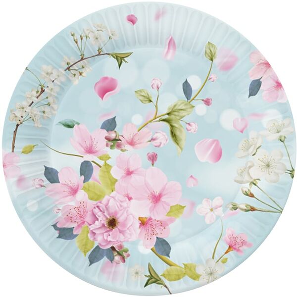 Набор бумажных тарелок Свежий ветер Яблоневый цвет 18см*6шт