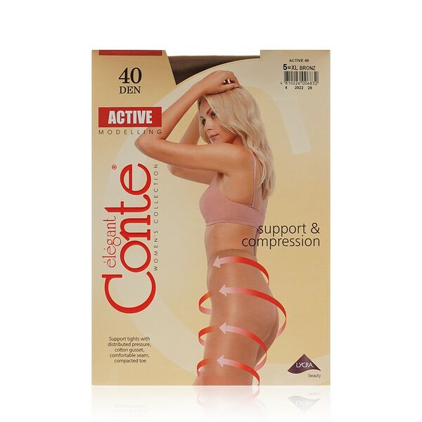 Колготки женские CONTE Active 40 den bronz 5