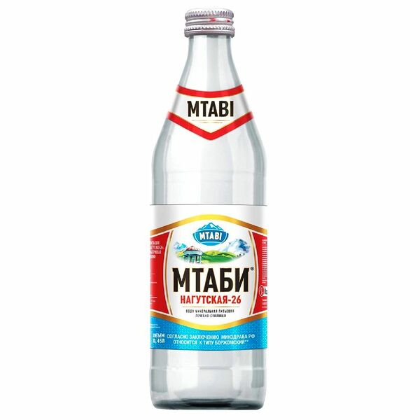 Вода минеральная Нагутская-26 лечебно-столовая газированная Мтаби 0.45 л