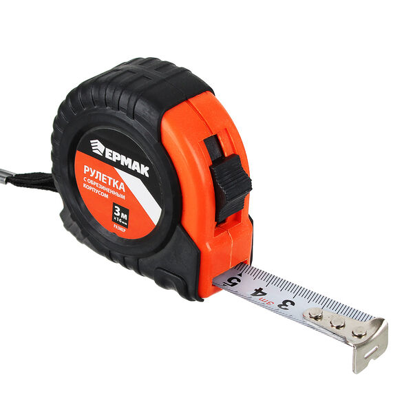 Ермак рулетка с обрезиненным корпусом, 3мх16мм