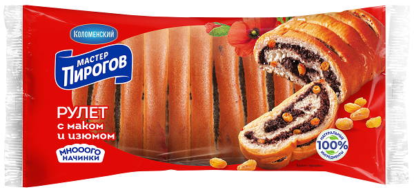 Рулет Коломенский Бкк с маком и изюмом
