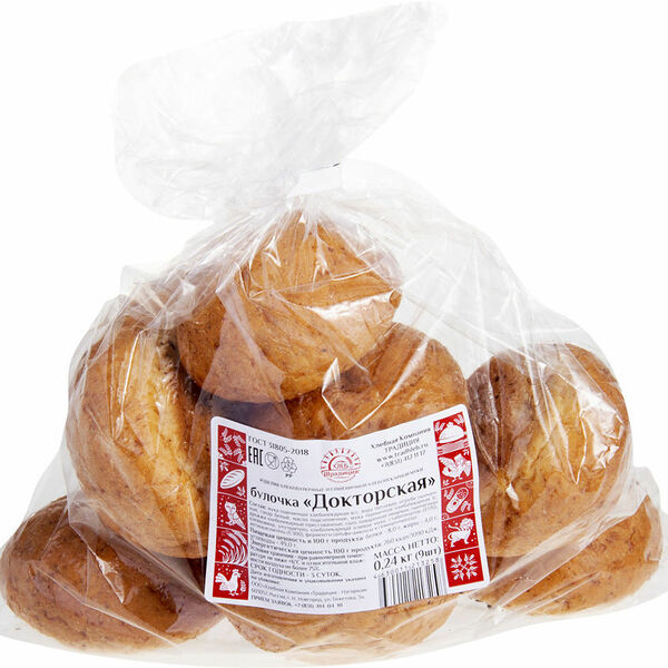 Булочка Традиция Докторская, 9 шт.