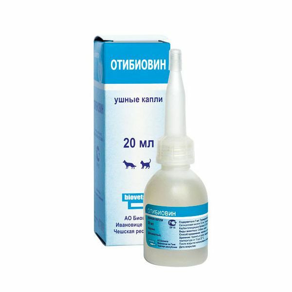 Капли BIOVETA Отибиовин ушные 20 мл