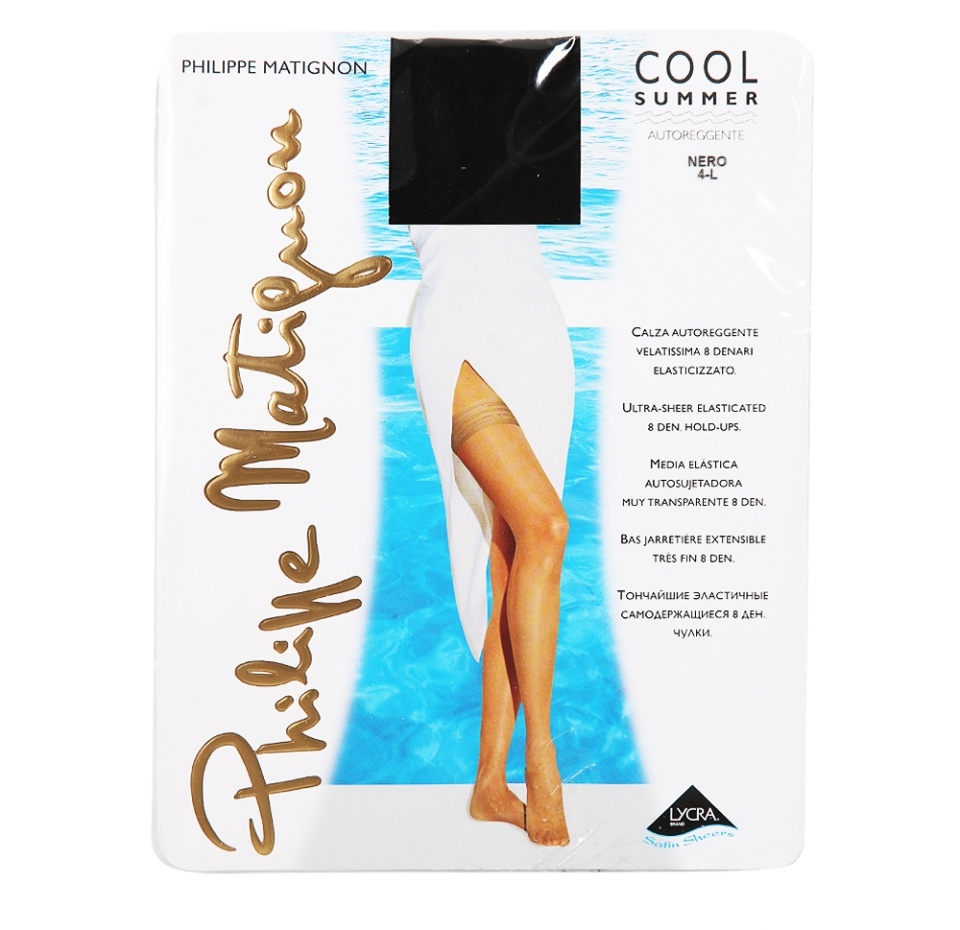 

Чулки Philippe Matignon Cool summer, черный, 8 den, размер 4