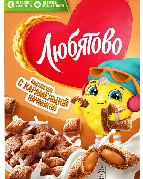 Подушечки Любятово С карамельной начинкой 220г