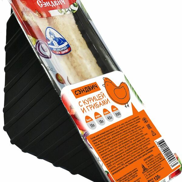 Сэндвич Русский Сэндвич с курицей и грибами