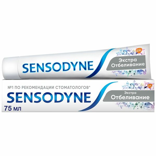 Зубная паста Sensodyne экстра отбеливание, 75мл