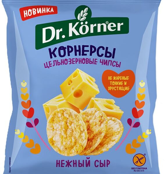Чипсы Dr.Korner Кукурузно-рисовые с нежным сыром 50г