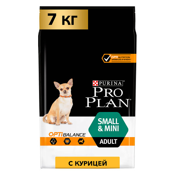 Сухой корм PRO PLAN® для взрослых собак мелких и карликовых пород, с высоким содержанием курицы 7 кг