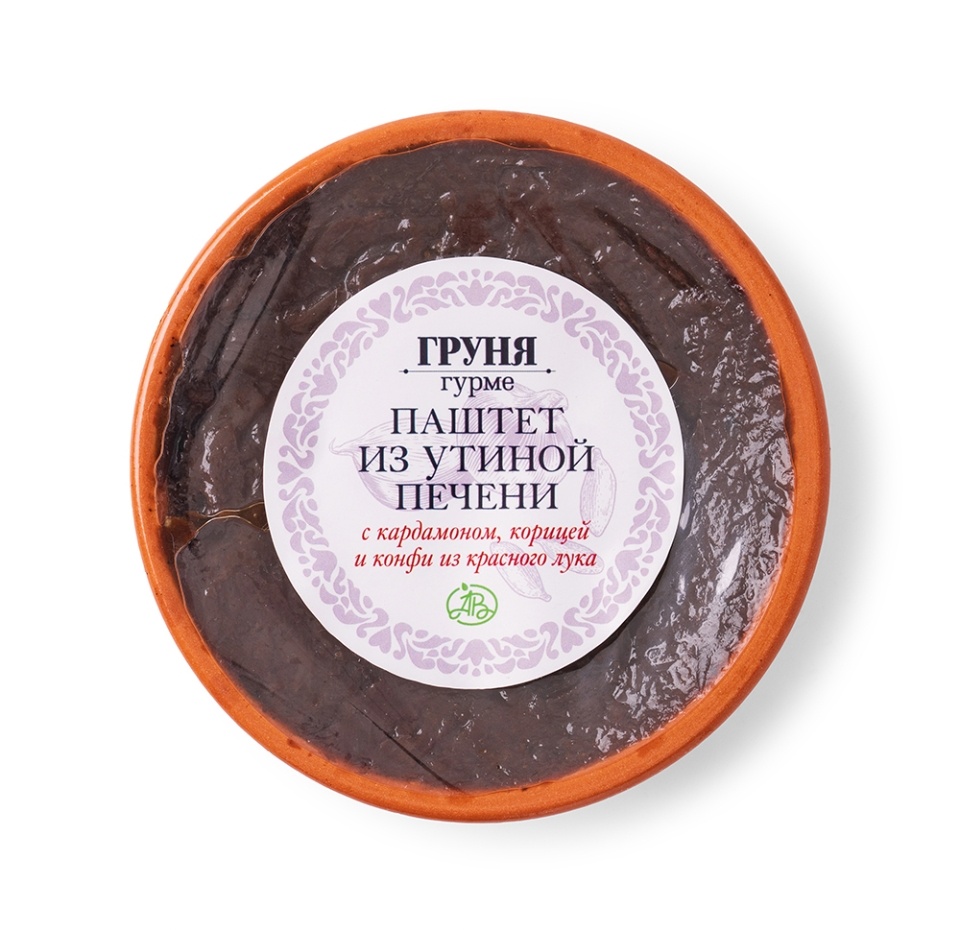 

Паштет Груня Гурме из утиной печени с кардамоном, корицей и конфи из красного лука 250г, Россия