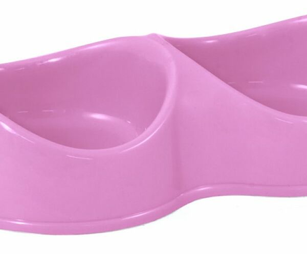 Миска Gamma Бисквит двойная пластик сирень д/жив 2*200 мл