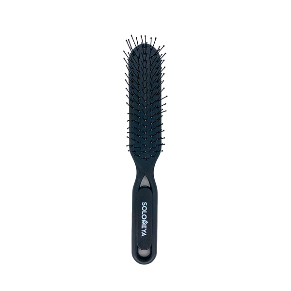 Био-расческа для распутывания сухих и влажных волос Solomeya Detangler Hairbrush for Wet & Dry Hair Black Aesthetic 