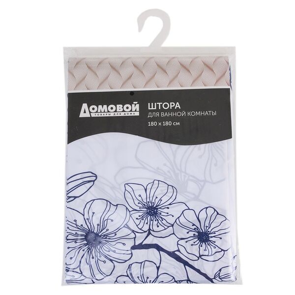 Занавеска для ванной комнаты Домовой Орхидея, 180х180 см, полиэстер