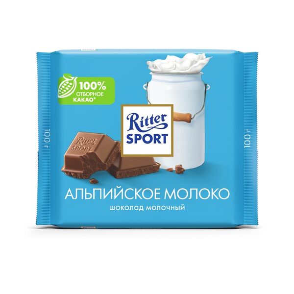 Шоколад молочный Ritter Sport Альпийское молоко 100 г