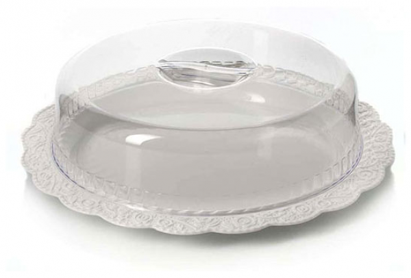 Блюдо для торта Нежность с крышкой, 36 см ТМ Альтернатива