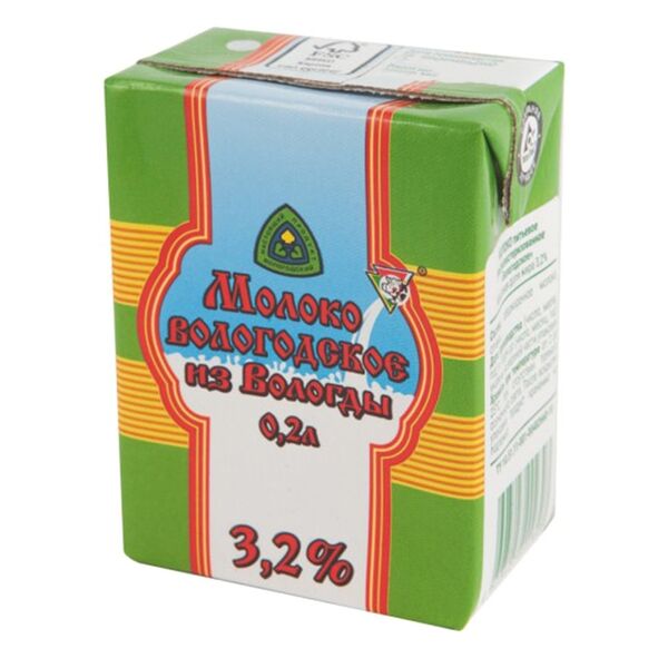 Молоко Вологодское Из Вологды ультрапастеризованное 3.2% 200 мл