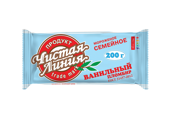 Мороженое пломбир Чистая Линия Ванильный 12%